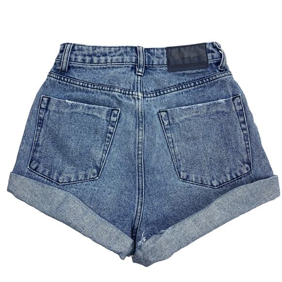 ONE X ONETEASPOON Bandits High Waisted Slim Fit Cuffed Hem Denim Short Sz 23 - Picture 8 of 9